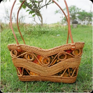 unique design balinese rattan ata handbag handmade bali style